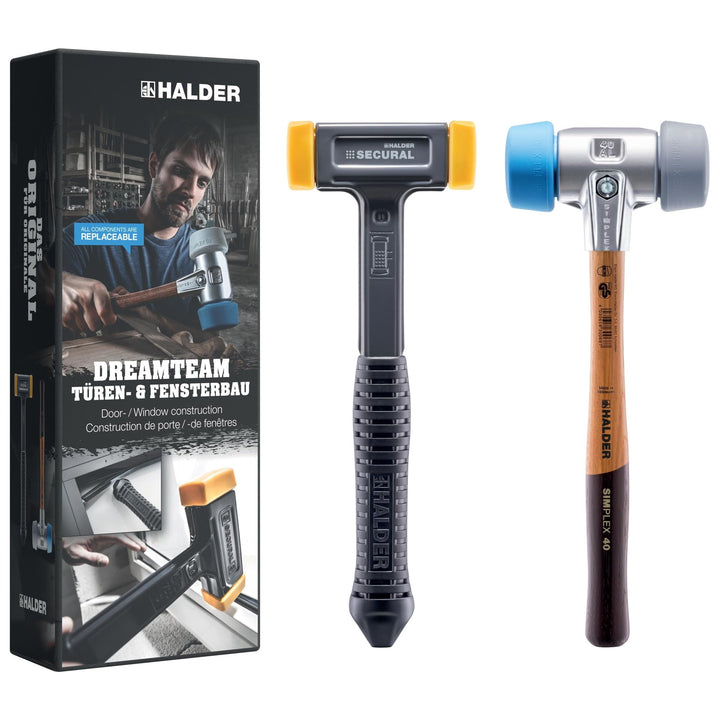 HALDER Aktionsbox Dreamteam Türen- & Fensterbau, SIMPLEX-Schonhammer 50:40, TPE-soft/TPE-mid und SEC