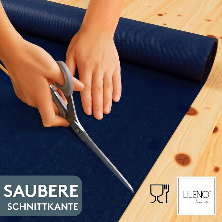 LILENO HOME Tischdeckenrolle 1,10 x 25 m - Tischdecke Dunkelblau aus Vlies - Stoffähnlich, abwaschba