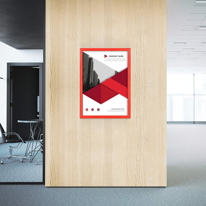 DISPLAY SALES Klapprahmen rot DIN A2 25 mm Plakatrahmen Wechselrahmen | Ecken auf Gehrung, DIN A2