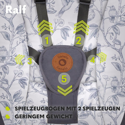 LIONELO Ralf 2in1 Babywippe und Liegestuhl, Fernbedienung, 12 Melodien, zwei Schaukelrichtungen, 5 S