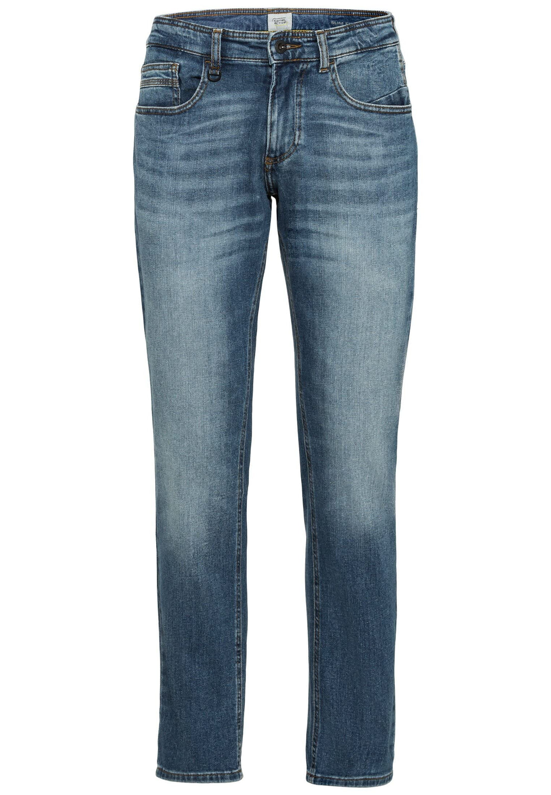 camel active Herren Slim Fit Raw Denim 30W / 32L Blau, 30W / 32L Blau