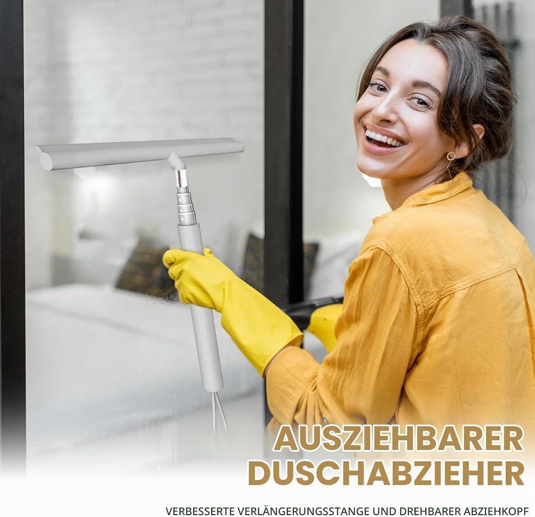 Duschabzieher Einstellbar 30-120cm, Duschabzieher Set mit Halterung, Silikon Abzieher Dusche, Dusche