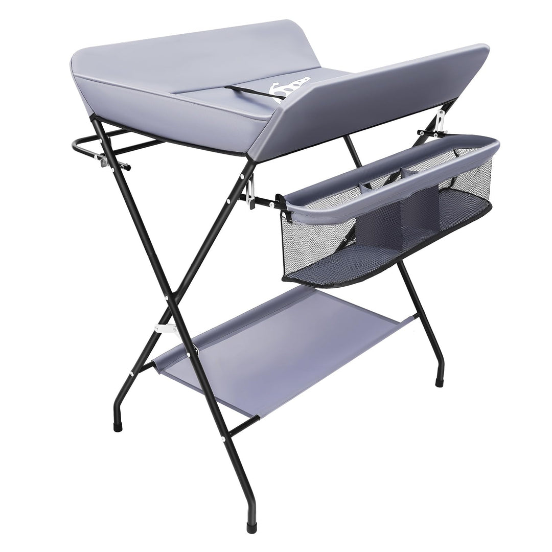 Wickeltisch Klappbar, Tragbar Wickelkommode mit Unteres Ablagefach, bis 25 kg, Changing Table, Ablag