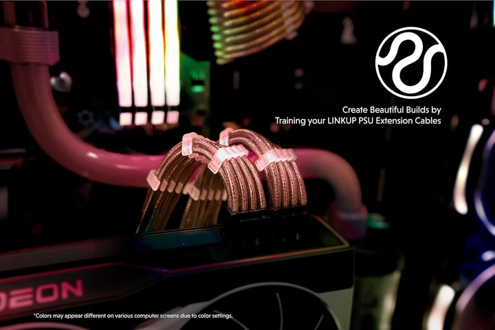 LINKUP - 30cm PSU Kabelverlängerung Ummantelt GPU Nach Mass PC Stromversorgung mit Kamm-Kit┃1x 24 P