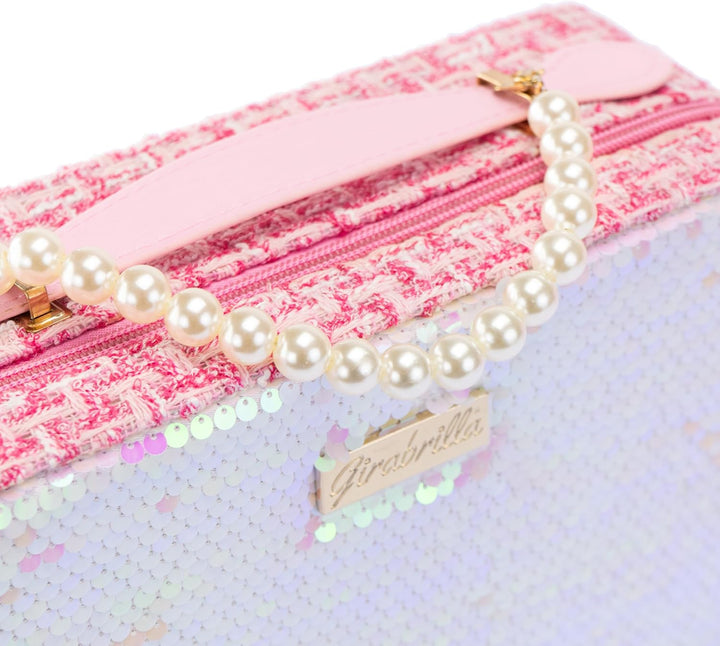 Girabrilla Tweed Case, 1 Maxi Make-up-Koffer, Weiss
