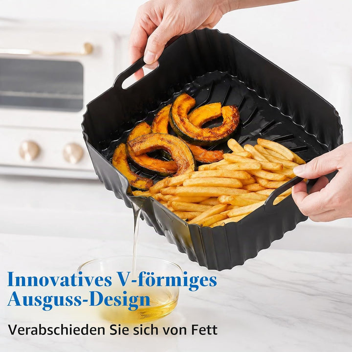2 Stück Silikonform Heissluftfritteuse für COSORI Airfryer Iconic Single 6,2L | SE601S, Airfryer Sil