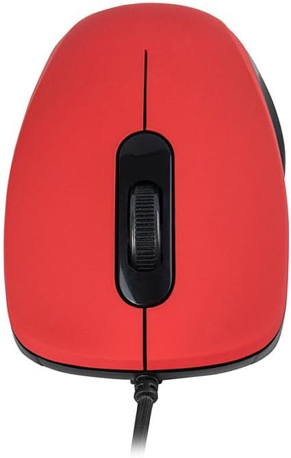 Modecom MC-M10S Rot USB Kabelgebundene Maus | Leise Silent Computermaus für Laptop & PC | Ergonomisc