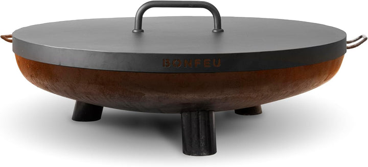 BonFeu BonBiza Deckel Ø80 - Feuerschale für den Garten - Abdeckung - Feuerkorb - Schwarzer Stahl - f
