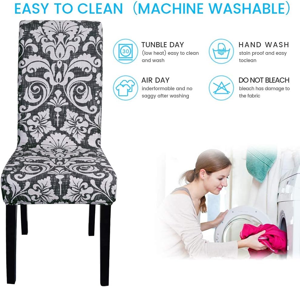 TOPCHANCES Stuhlhussen aus Stretch-Elastan für Esszimmer, abnehmbar, waschbar, Stuhlschoner für Hote