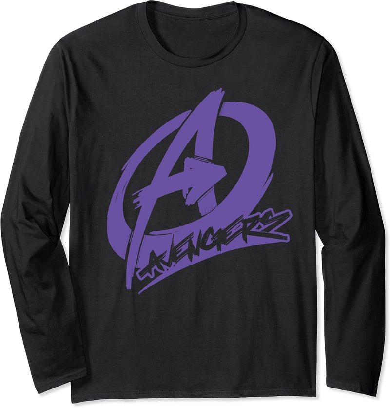 Marvel Avengers Spray Painted Text Logo Langarmshirt