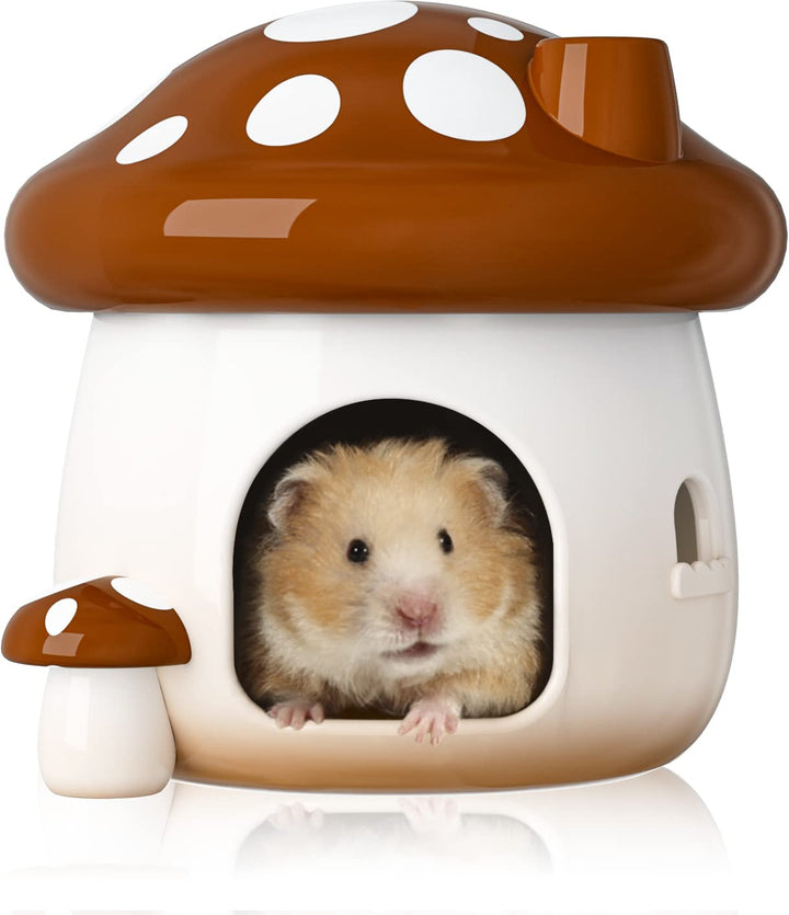 BUCATSTATE Hamsterversteck Keramik, pilzförmiges Hamsterhaus und Lebensraum Frisches Bett Ideal für