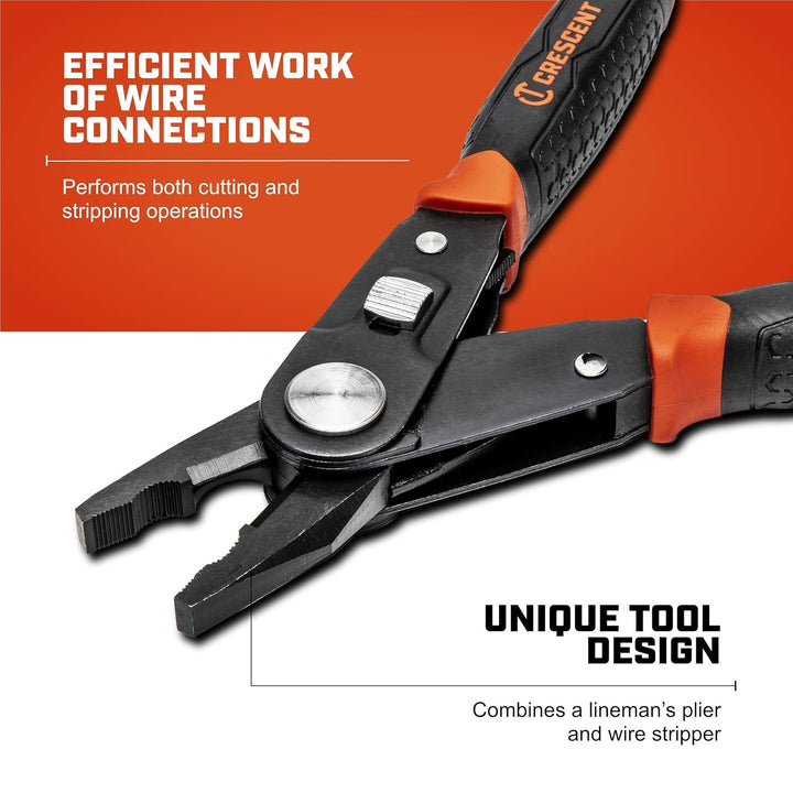 Crescent CCP8V 2 in 1 kombinierte Linesman-Zange und Abisolierzange aus zwei Materialien