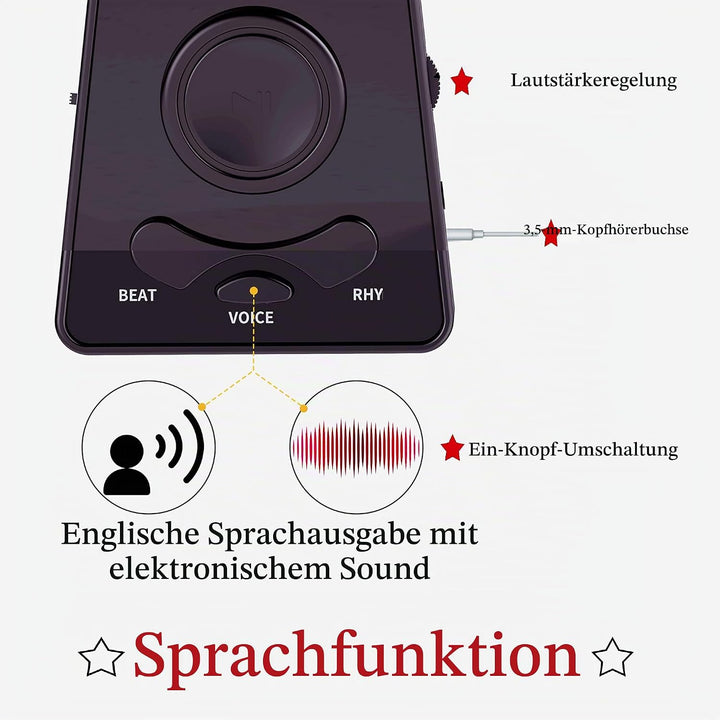 Digitales Metronom mit Hochauflösendem Farbbildschirm, Gesang und Zeiteinstellung. Geeignet für Gita