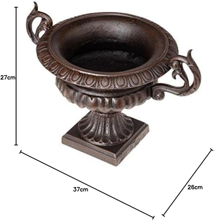 aubaho Nostalgie Amphore Pflanzkübel Blumentopf Blumenkübel Gusseisen antik Stil braun