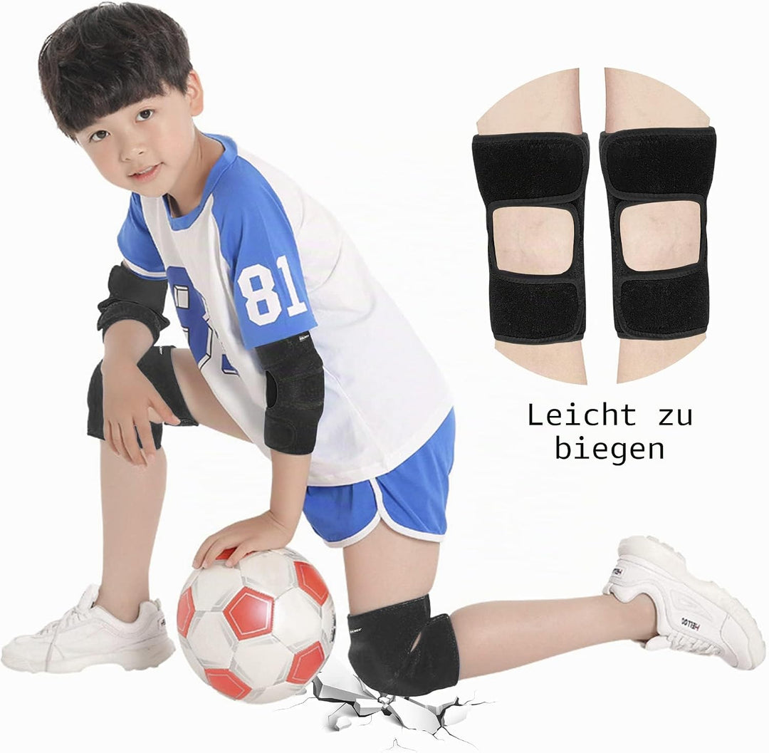 ONTYZZ Kinder Knieschützer Jungen Mädchen Einstellbar Weich Knieschoner mit Verdickten SBR Pad Guard