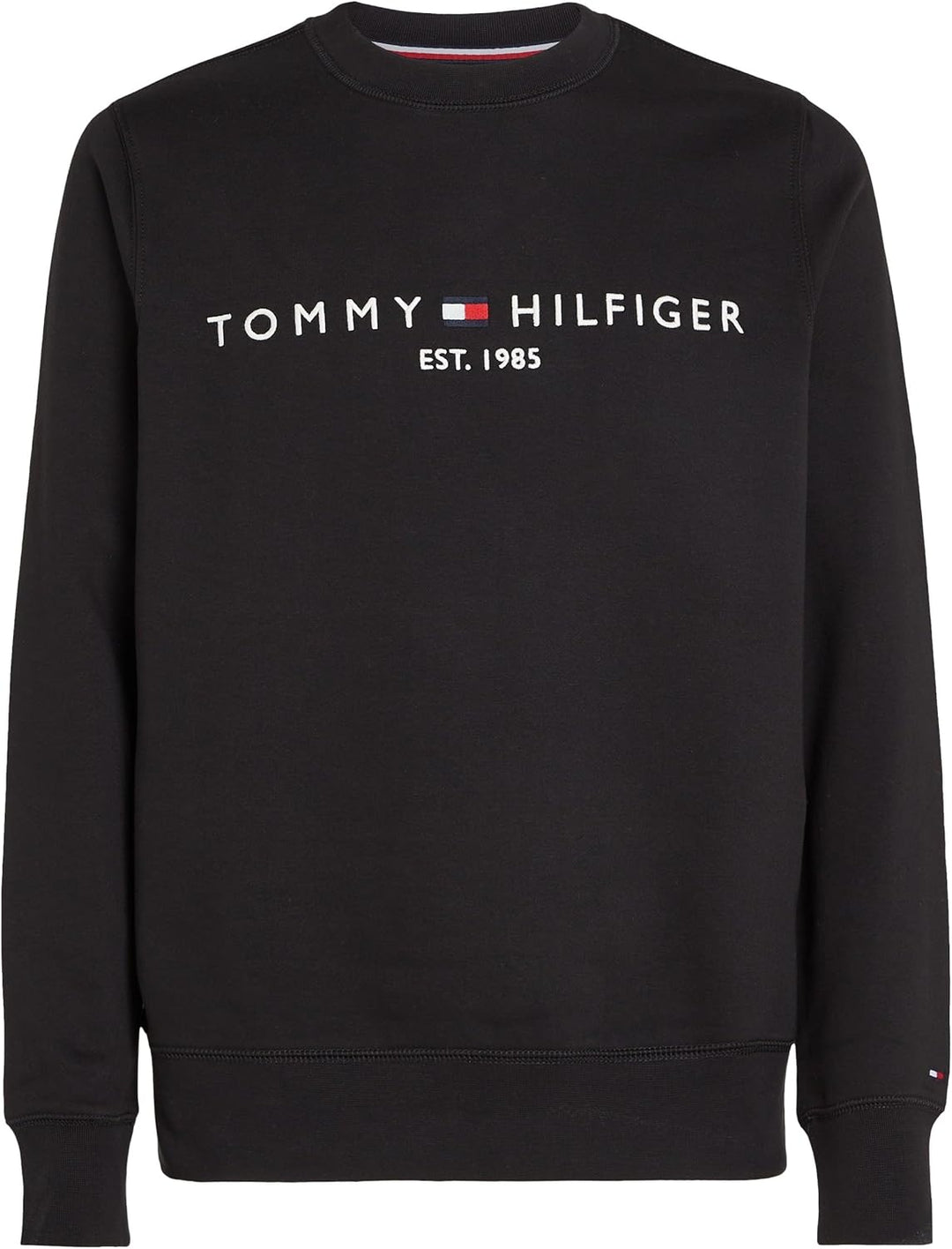 Tommy Hilfiger Herren Sweatshirt Logo Rundhalsausschnitt XS Black (Black), XS Black (Black)