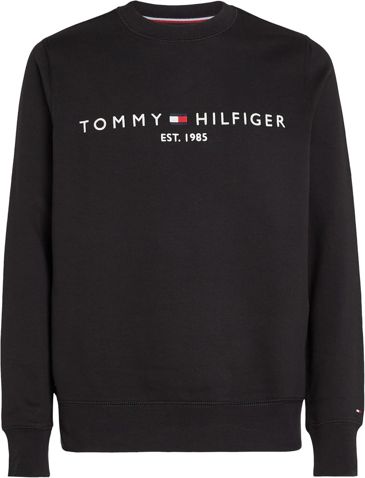 Tommy Hilfiger Herren Sweatshirt Logo Rundhalsausschnitt XS Black (Black), XS Black (Black)