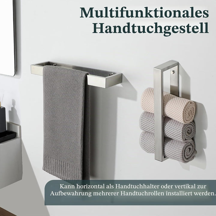 SAYAYO Handtuchhalter ohne Bohren Wand Bad Edelstahl Gebürstet 30CM | Handtuchstange Badezimmer Gäst