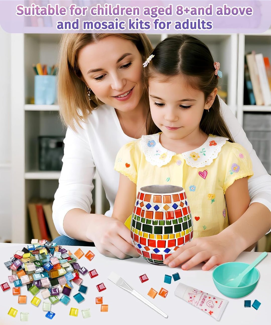 Mosaik bastelset Kinder Vase Glasmosaik Erwachsene Vase set mosaiksteine zum basteln set kann Wasser