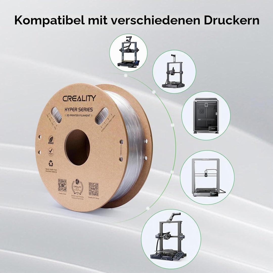 Creality Hyper PETG Filament 1,75mm (Blau), 2024 Neues 1kg 3D-Drucker Filament PETG Hochgeschwindigk