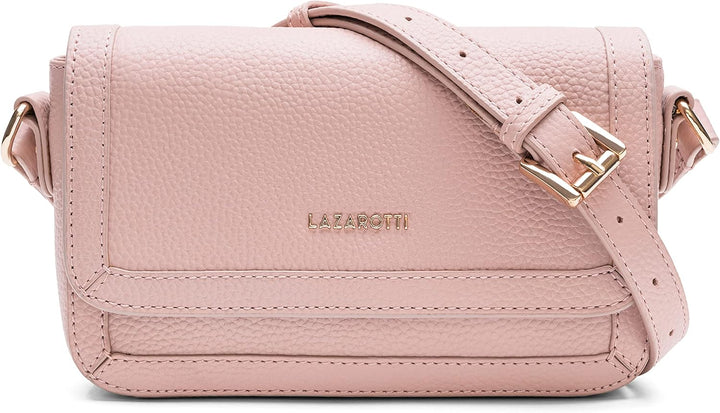 Lazarotti Bologna Leder Umhängetasche Damen | verstellbarer Schulterriemen | mittelgrosse Crossbody
