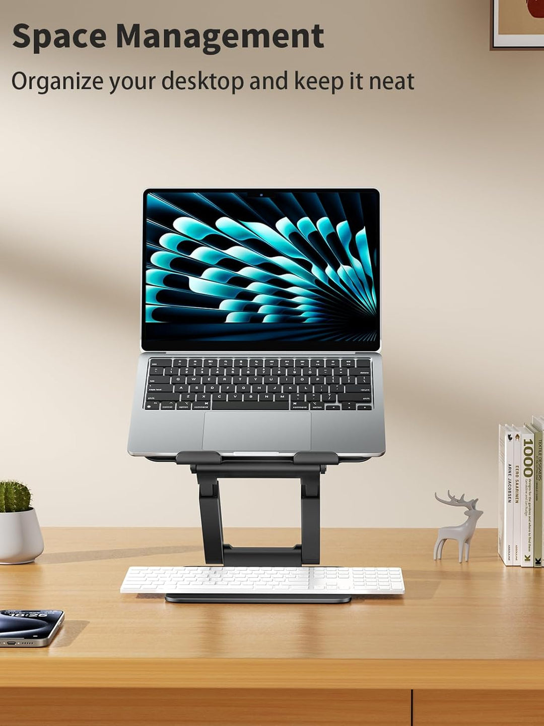 tounee Laptopständer für den Schreibtisch, höhenverstellbar, Teleskop-Computerständer mit ausziehbar