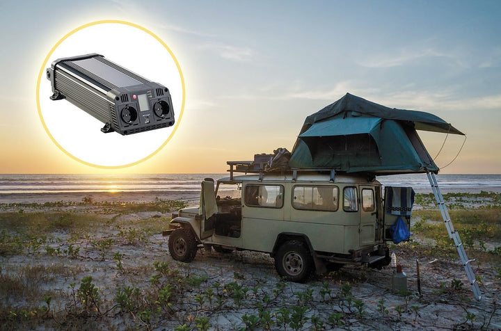 revolt Sinus Wechselrichter: 12-V-Wechselrichter auf 230 Volt, USB-A und -C, 1.500 Watt, Sinuswelle