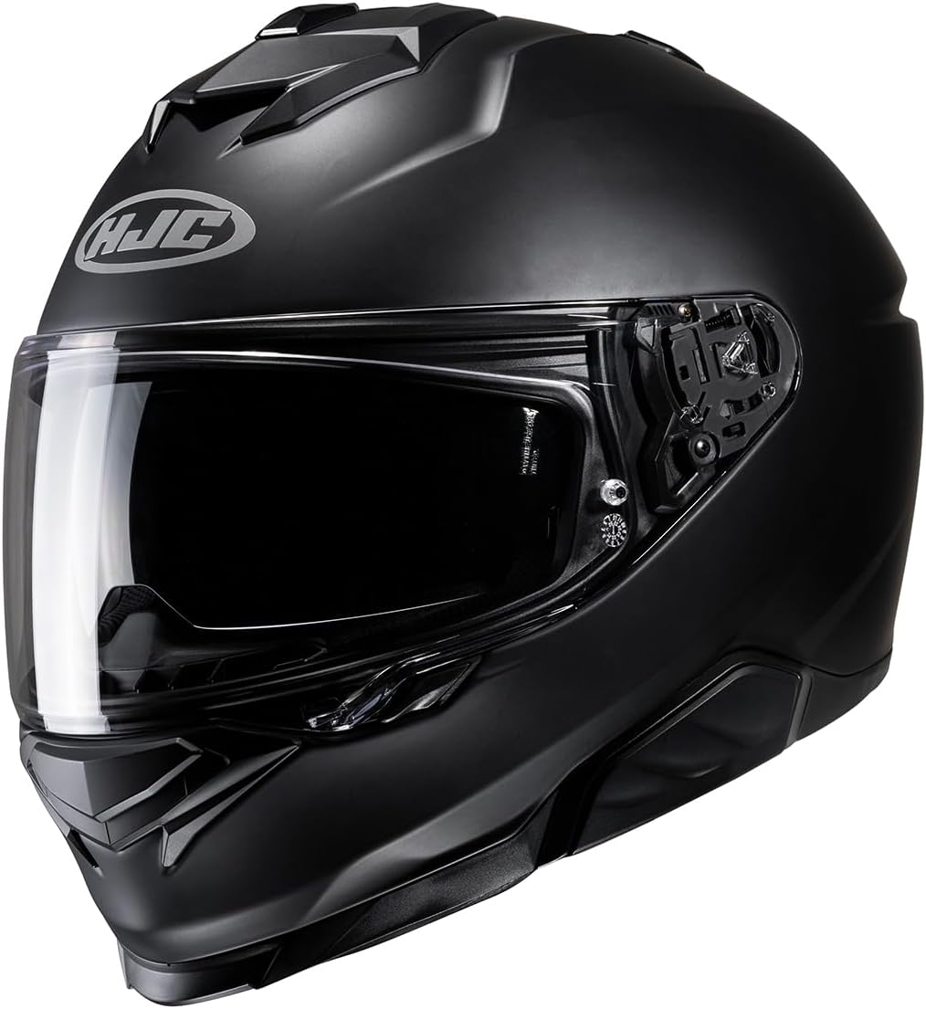 HJC i71 Solid Motorradhelm mit Sonnenblende und Pinlock, Integralhelm, Polycarbonat L semi flat blac