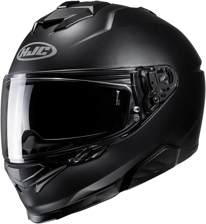 HJC i71 Solid Motorradhelm mit Sonnenblende und Pinlock, Integralhelm, Polycarbonat XXL semi flat bl
