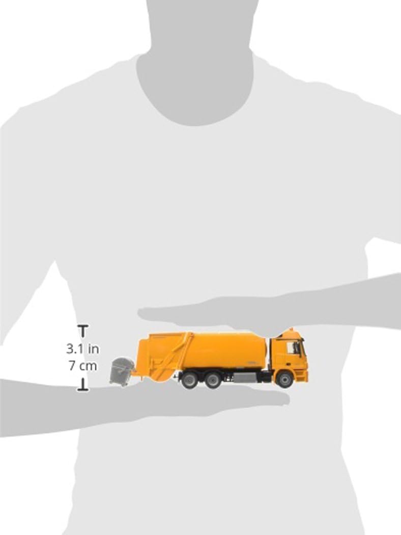 siku 2938, Müllwagen, 1:50, Metall/Kunststoff, Grün/Weiss, Öffenbarer Heckbereich, Inkl. Mülltonne,