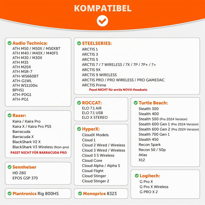 WC PadZ - The Ultimate Upgraded Earpads by Wicked Cushions - Kompatibel mit Audio Technica, HyperX,