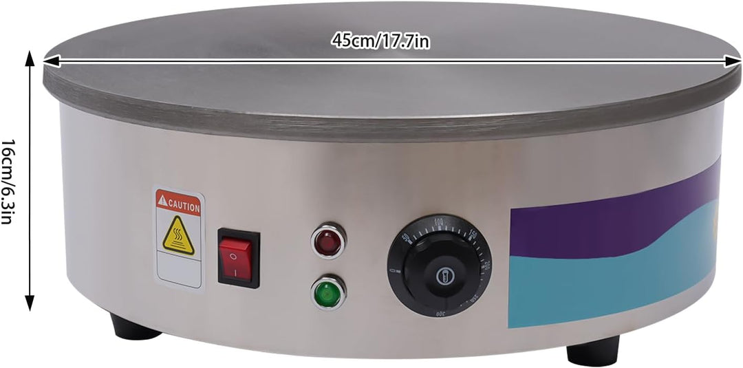 Crepes Maker mit Spachtel&Spatel,Professionelle Runde Crepesplatte Pfannkuchen-Maschine Einstellbare