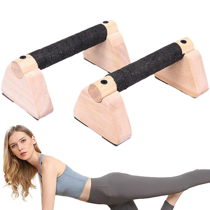 Liegestützgriffe für Männer, Stabile Liegestützgriffe Parallettes, 2x Trainingsgerät mit Holzgriffen