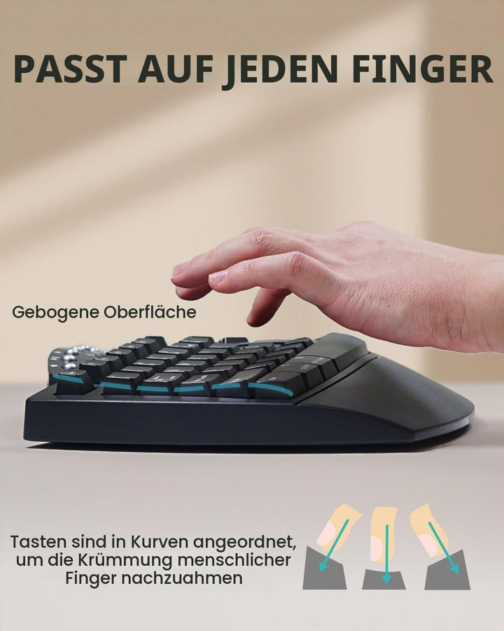 Perixx PERIBOARD 512 Ergonomische Tastatur USB QWERTY US English Layout, Schwarz Kabelgebunden, Kabe