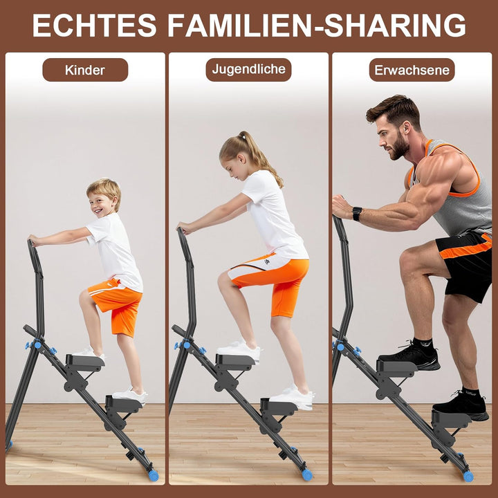HXD-ERGO Vertikale Klettermaschine, Kreuztrainer mit LCD-Display, Steppers Faltbare Tragbares Pedal,