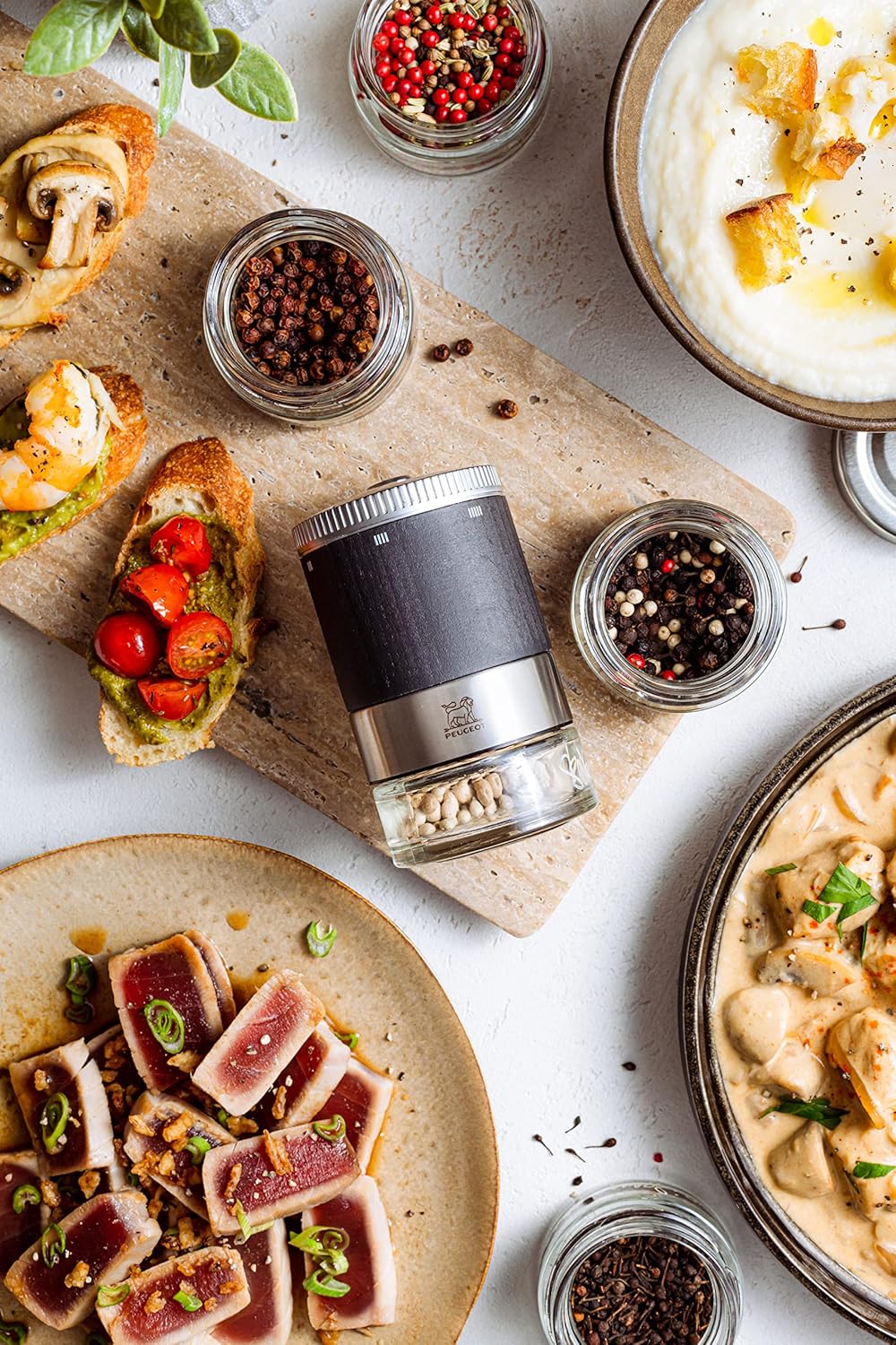 Peugeot MAESTRO uSelect Pfefferbar Geschenkset, Pfeffermühle, Pfeffer Mühle, Graphit, 11 cm inkl. dr