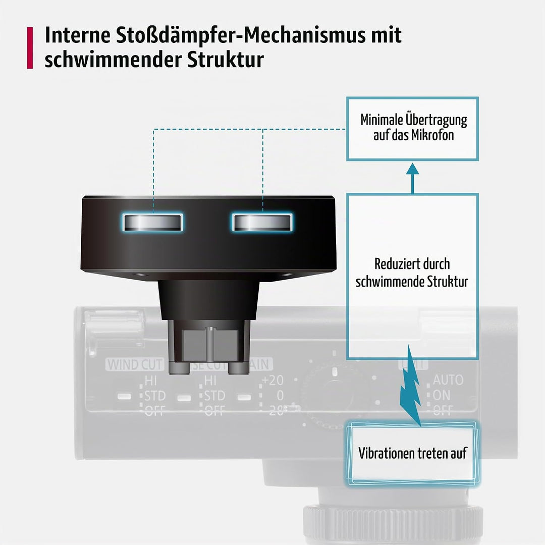 Panasonic Lumix DMS1 digitales Richtrohrmikrofon, 32-Bit-Schwimmer, 4-Kanal-Audio, 6-Richtungsmodi,