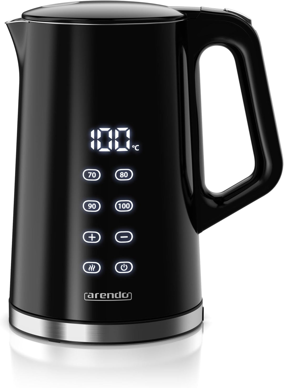 Arendo - digitaler Wasserkocher mit Temperatureinstellung - Edelstahl - Doppelwand Design Cool Touch