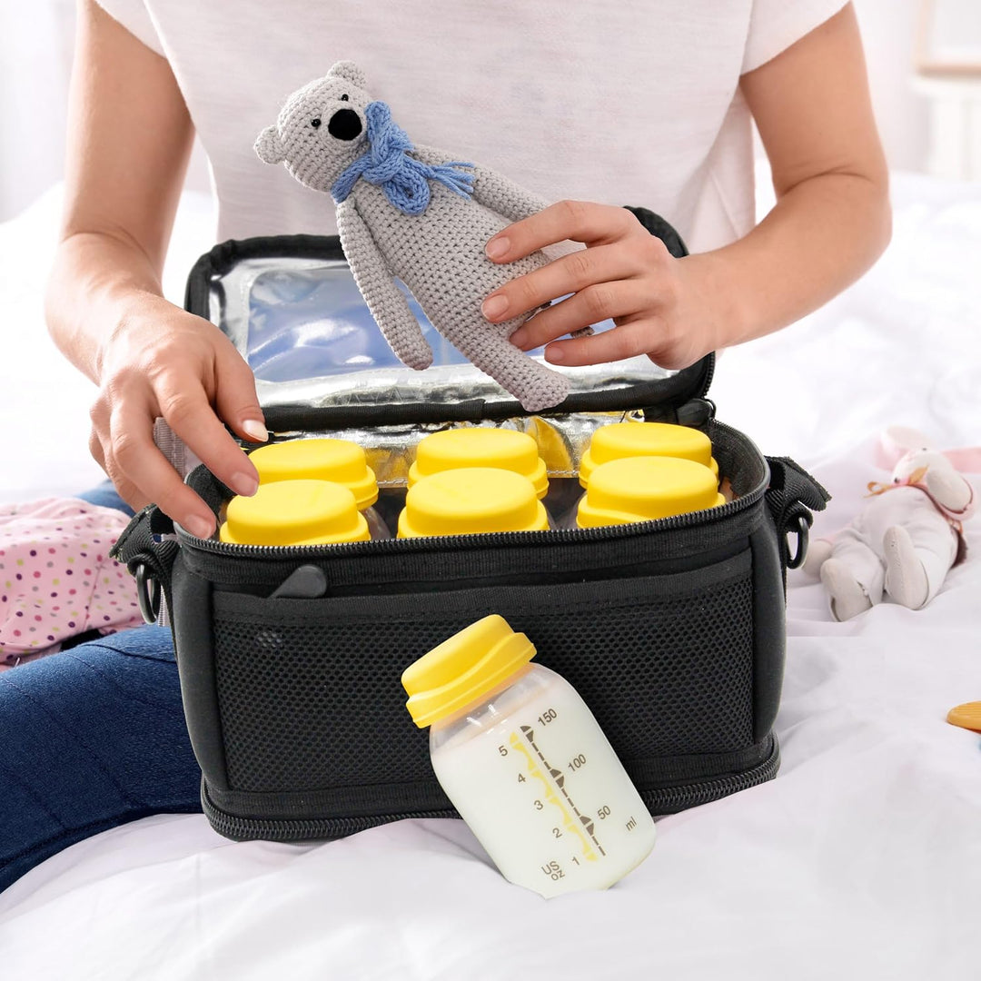 ENCASED Isoliertasche für Muttermilch – Passend für 6 Medela Express Flaschen, Kühltasche mit integr