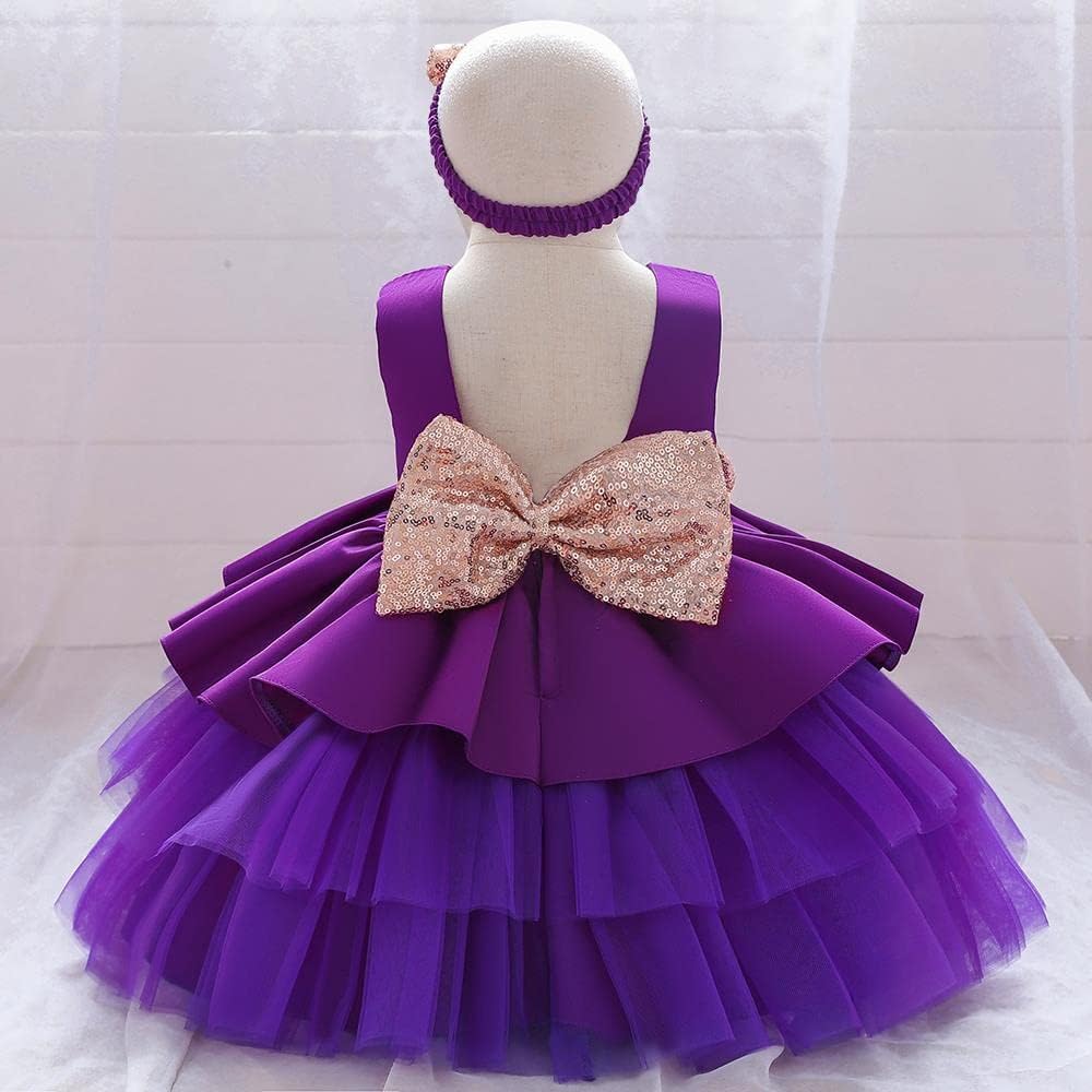Lito Angels Elegantes Kleid Hochzeit Blumenmädchen Ballkleid Tüllkleid Taufkleid mit Stirnband für B