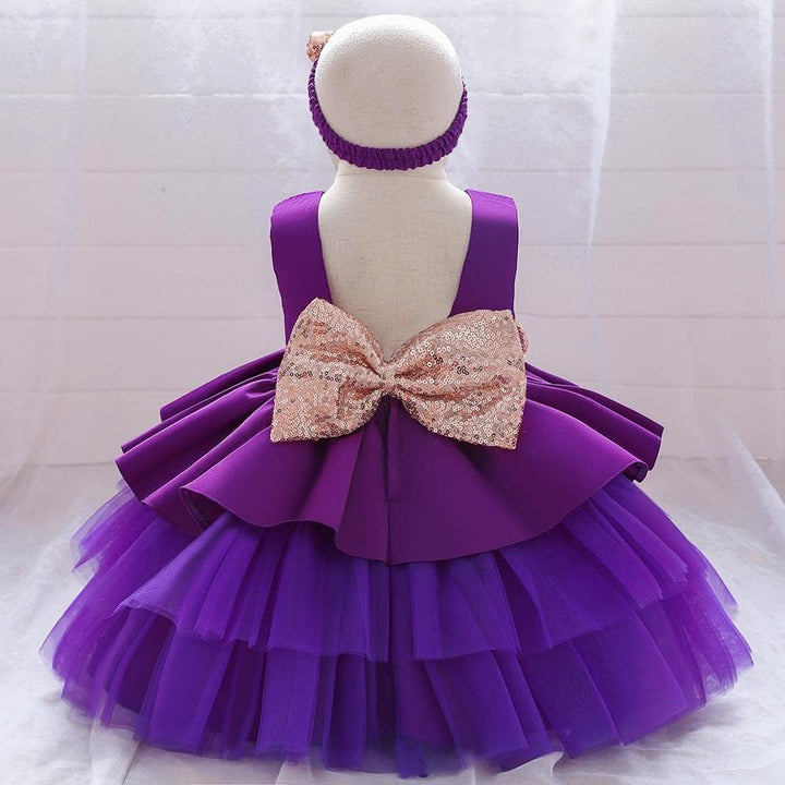 Lito Angels Elegantes Kleid Hochzeit Blumenmädchen Ballkleid Tüllkleid Taufkleid mit Stirnband für B