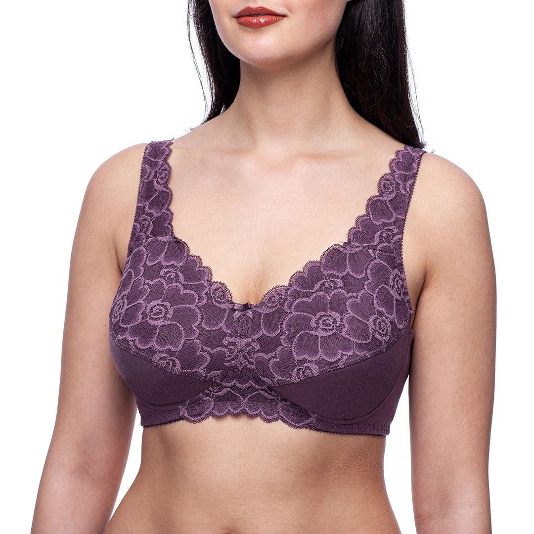 frugue Damen Kompressions BH nach Brust Op, mit Taschen 75C Violett