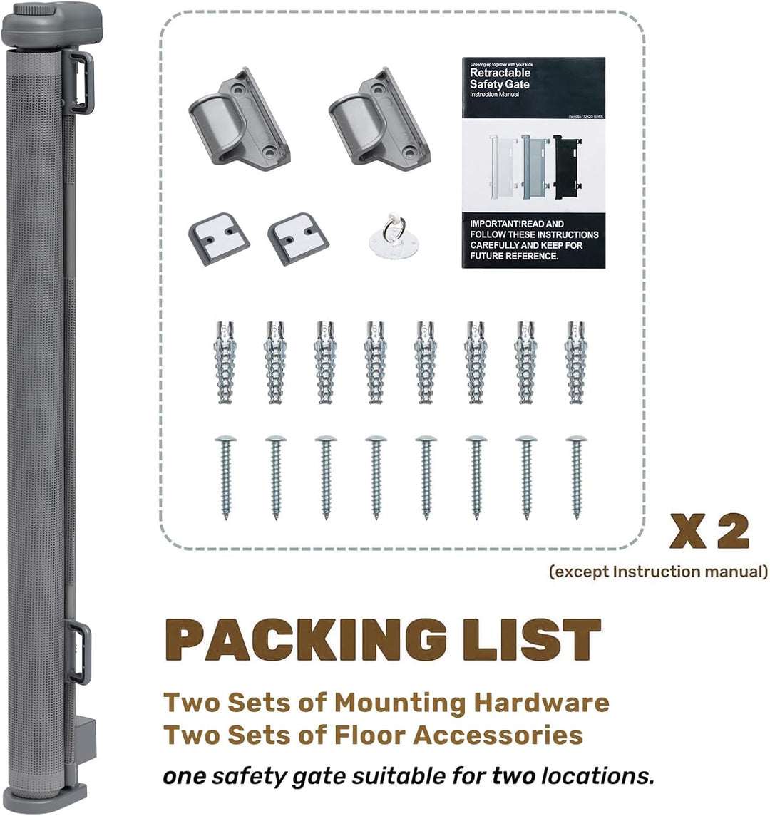 HollyHOME Treppenschutzgitter Ausziehbar 0-300cm,Türschutzgitter Extra Breit, Einhandbedienung, Sich