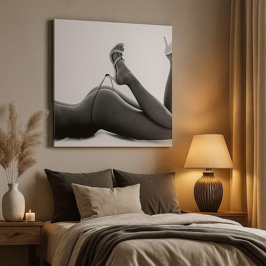 ARTTOR Bilder auf Leinwand Frau Akt Pose Leinwandbild mit Rahmen 60x60cm Wandbilder Dekoration Wohnz