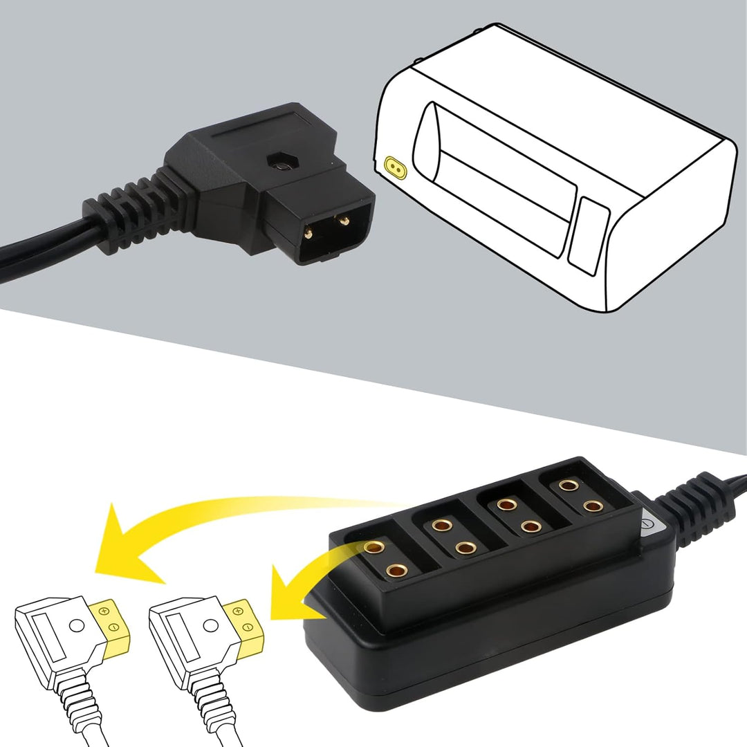 Alvin's Cables Dtap Verteiler D-Tap Splitter D-Tap-Stecker auf 4-Port-Dtap-Buchse Stromkabel für V-M