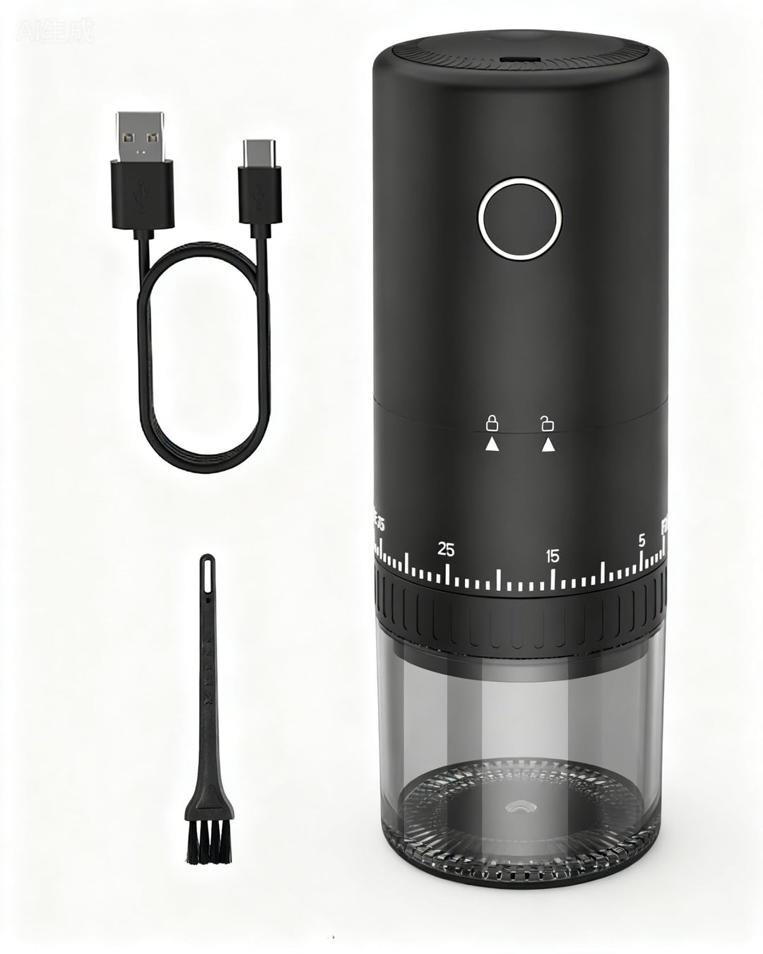 Erste Aufladbare Kaffeemühle mit Mahlfunktion während des Ladevorgangs, 1,7X Schnellere Mahlleistung