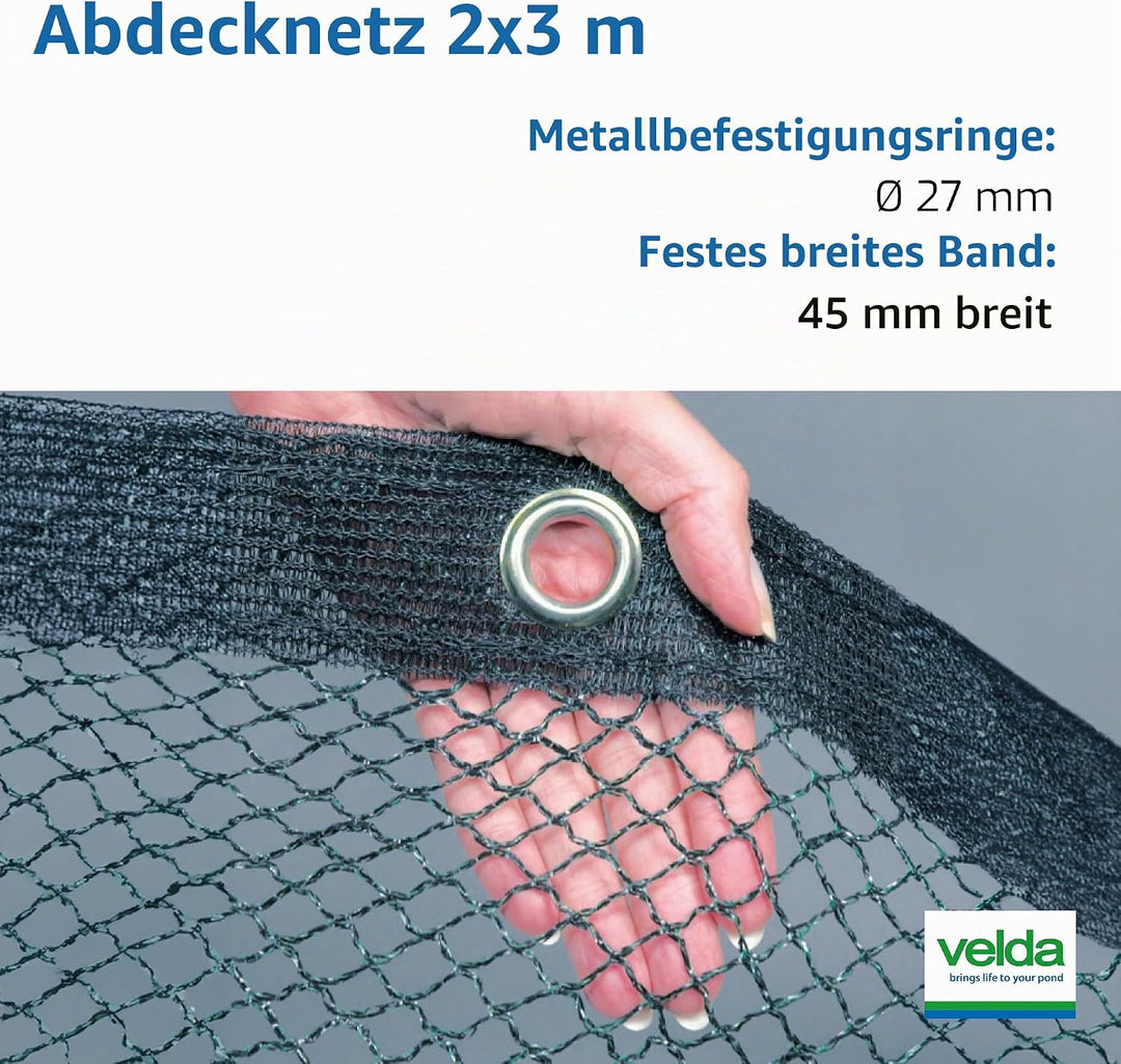 VELDA Teichnetz Feinmaschig 2x3m, Vogelschutznetz engmaschig, Laubnetz Feinmaschig, Fischreiher Abwe