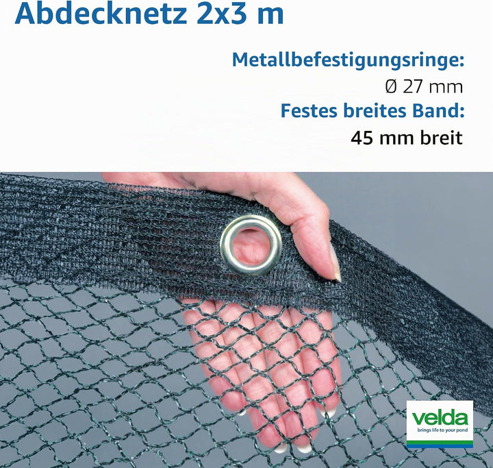 VELDA Teichnetz Feinmaschig 2x3m, Vogelschutznetz engmaschig, Laubnetz Feinmaschig, Fischreiher Abwe