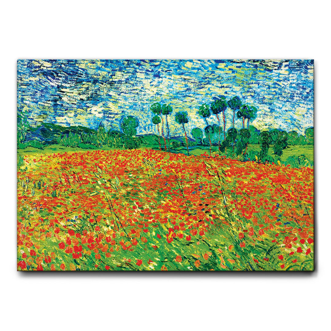 Giallobus - Gemälde - Vincent Van Gogh - Poppy Field (Mohnfeld) - Leinwand - 70x50 - Bereit zum Aufh