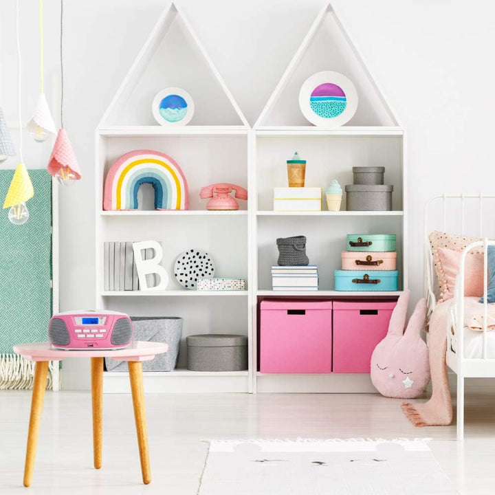 Aiwa BBTU-300PK: Tragbares CD-Radio mit Bluetooth, USB, AUX-In, Radio-Tuner, Sonderedition für Kinde